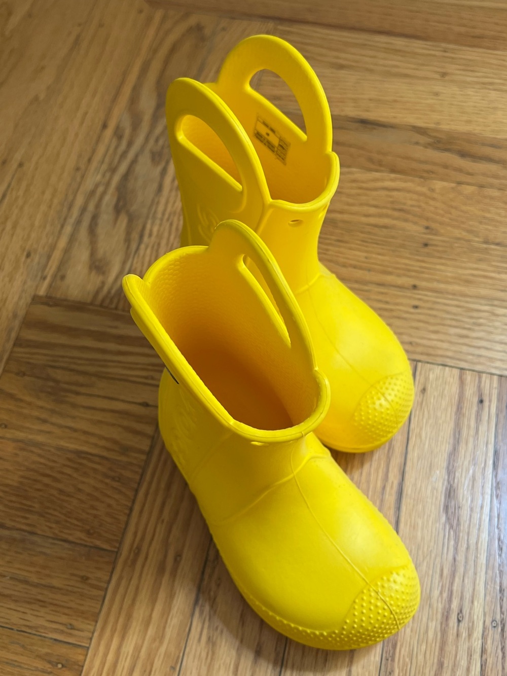 Crocs Handle It Rain Boots Yellow C9 Toddler Waterproof EUC